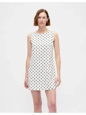 NWT Gap Linen Blend Polka Dot Mini Shift Dress XS